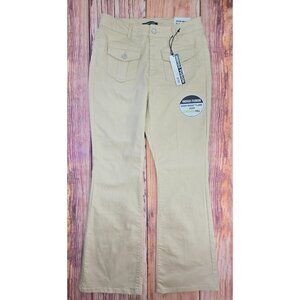 Indigo Fusion High Waist Flare Jeans Size 10 Recycled Twill Beige Womens
